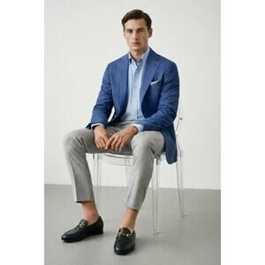 Ralph Lauren Navy Wool Blazer | Windowpane Check | Quiet Power in Heritage Form